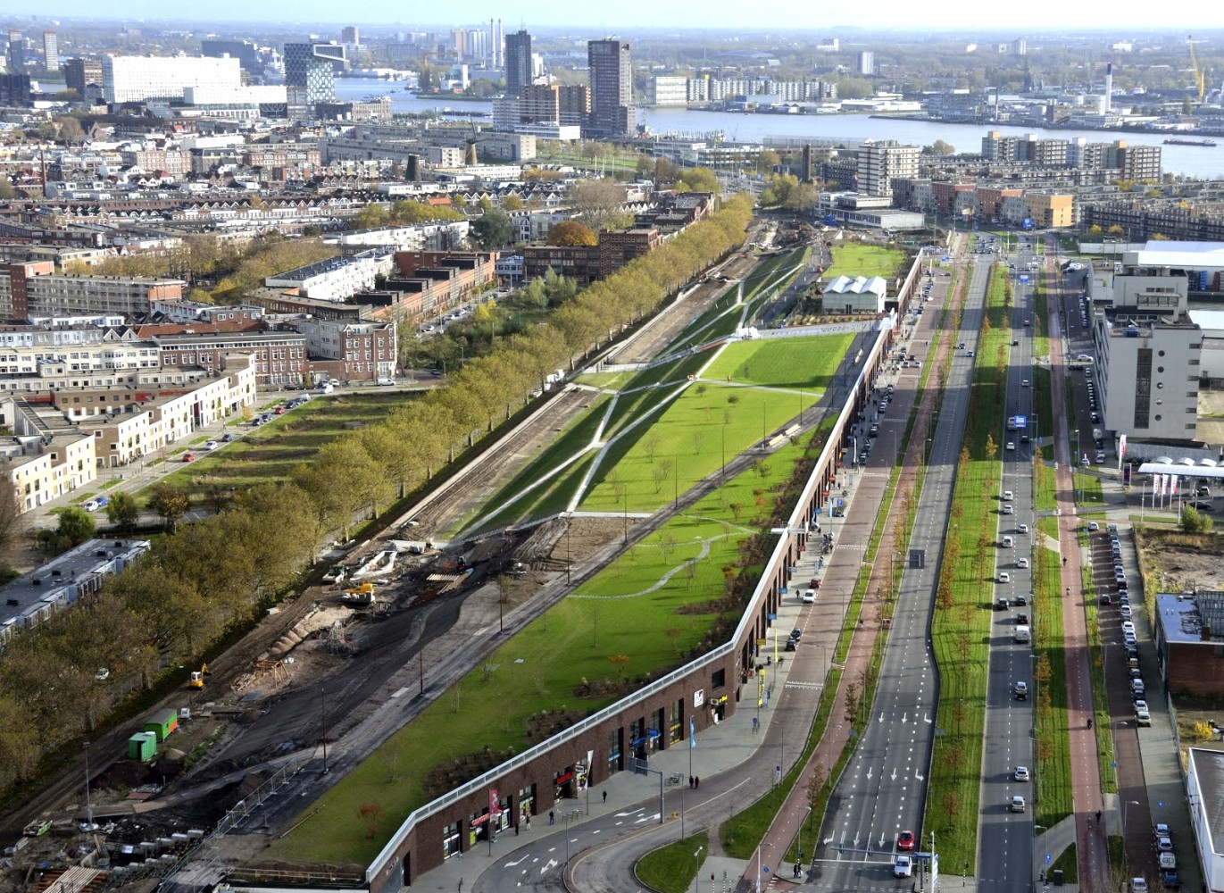 buro-sant-en-co-landschapsarchitectuur-dakpark-rotterdam-ontwerp-luchtfoto