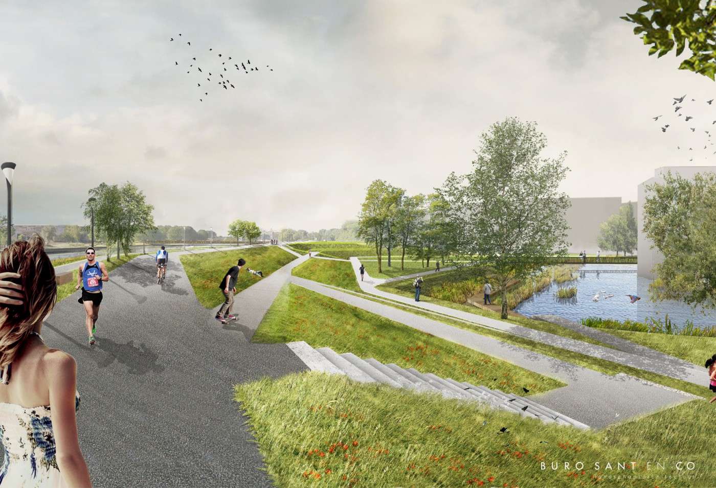 Buro-sant-en-co-landschapsarchitectuur-Dijkpark-Amsterdam ontwerpschets-2018