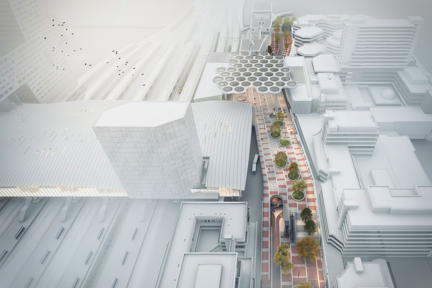 buro-sant-en-co-landschapsarchitectuur-stationsplein-oost-utrecht-centraal station-ontwerp-herinrichting-fietsparkeerkelder-groendak-ector hoogstad